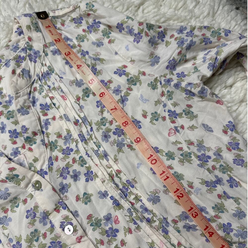 Jane and Delancey Floral Button Front Lightweight Top Cottagecore Lavender PP2 - Picture 4 of 10